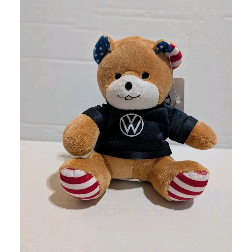 Volkswagen DriverGear USA Bear Plush Stuffed Animal VW Logo NWT 6"